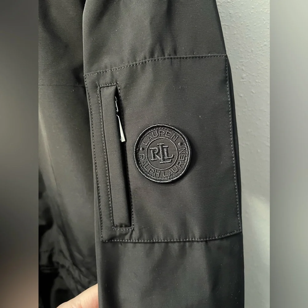 Lauren Ralph Lauren Water Repellent Cotton Blend Anorak in Black Size Large New - Picture 4 of 12